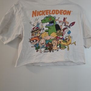 Nickelodeon & Bahamas LOT 2 Womans  Crop Top  Graphic T-Shirts M And L